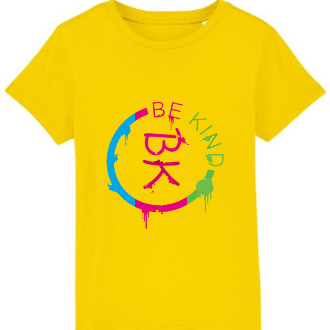 Kids Paint Splash Organic T-Shirt - Yellow